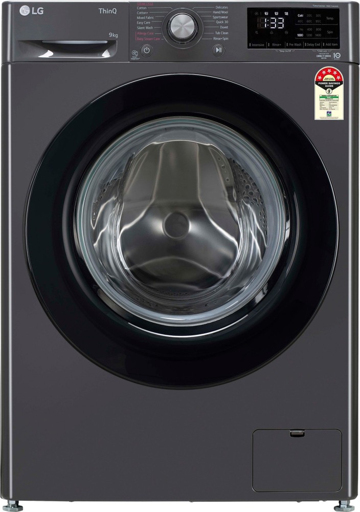 LG 9 kg Fully Automatic Front Load Washing Machine with In-built Heater  Black Price in India - Buy LG 9 kg Fully Automatic Front Load Washing  Machine with In-built Heater Black online
